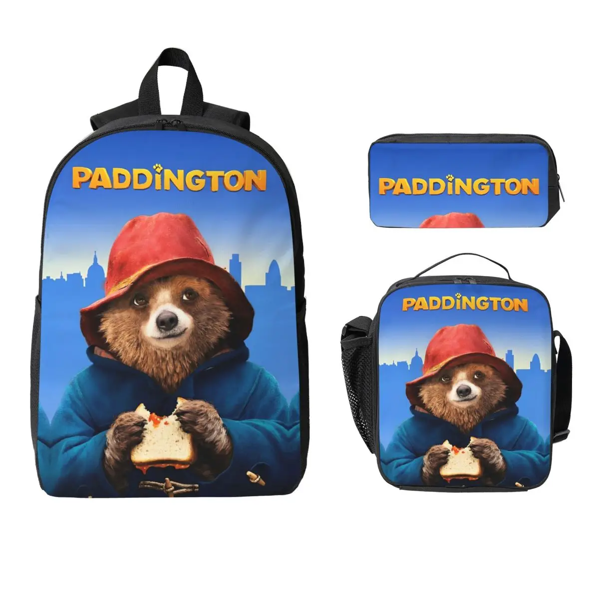 

Детский рюкзак Paddington с бурим медведем, ланч-бокс, пеналы для мальчиков и девочек, милый школьный рюкзак, набор книг