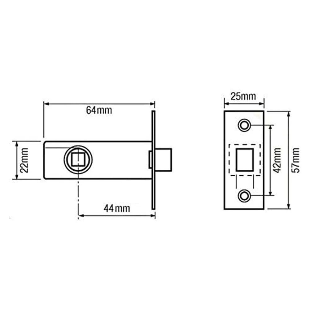 Latão polido trava tubular, trava tubular em forma de rádio, placa de rosto embutida, uso doméstico, escritório