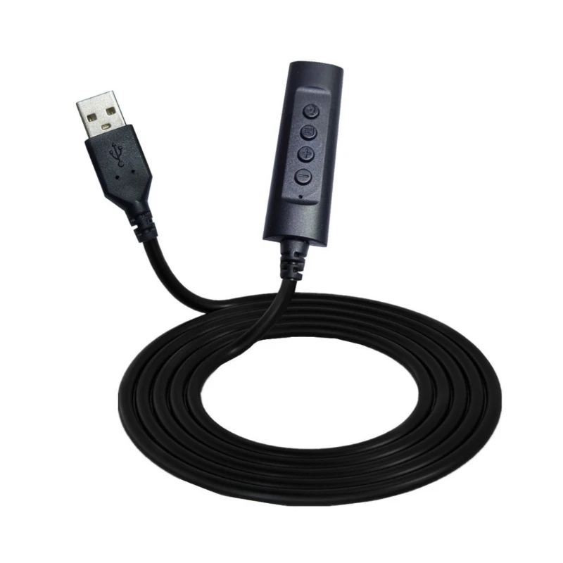 3.5mm to USB Sound Card Volumes Control Mics On OffButton Not Need