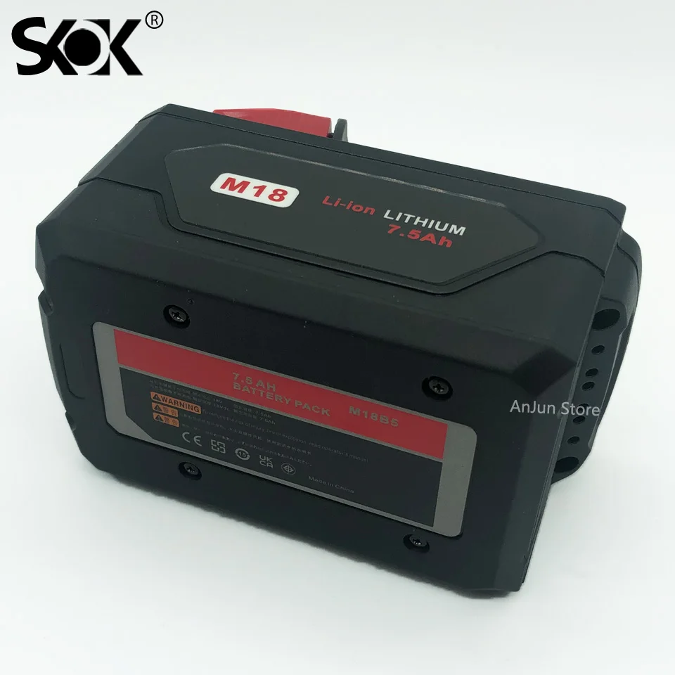 M18B5 7.5Ah for Milwaukee M18 Battery Lithium-Ion Battery Compatible with M18 Milwaukee Battery 48-11-1890/1880/1852/1850/1840