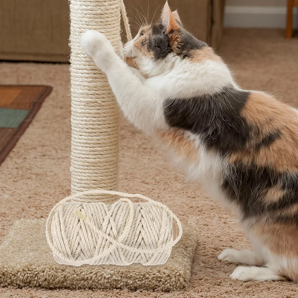 

1 Roll Sisal For Tree Replacement Durable Hemp Diy Scratcher Material Household Use Rope For Cat Scratching Post Diy Cat Tree