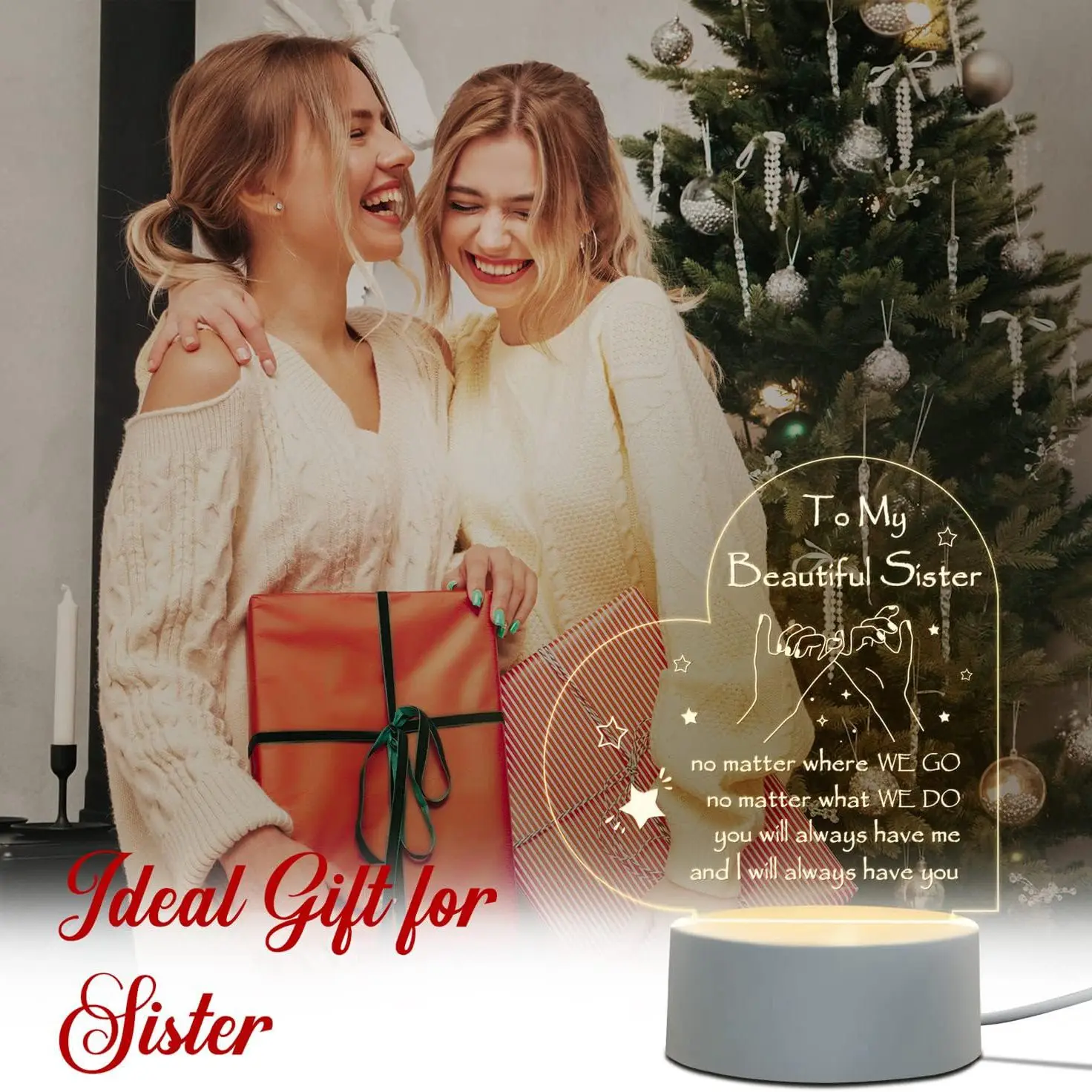 1pc 3D Creative Lamp,  Gifts  Night Light, Sisters Gifts From Sister  Birthday Gifts For Sister Christmas Night Lamp Present