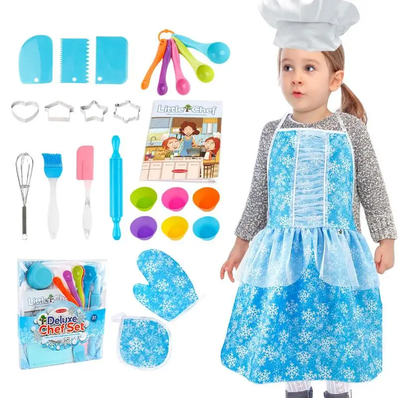 Children Baking Kit 48 Pcs Cooking Kit With Oven Mitt And Brush Baking Utensils Complete Gift Cooking Kit For The Curious Child