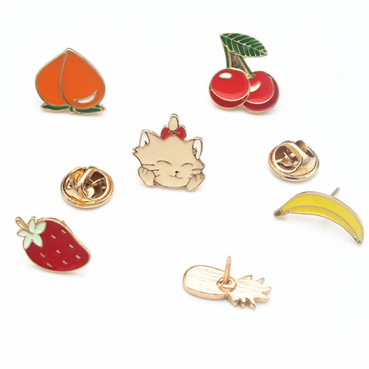 

6 Pcs Fruit Badge Jewelry Creative Pineapple Brooch Set Beautiful Girl Gifts Kids Party Clothes Hat Scarf Shawl
