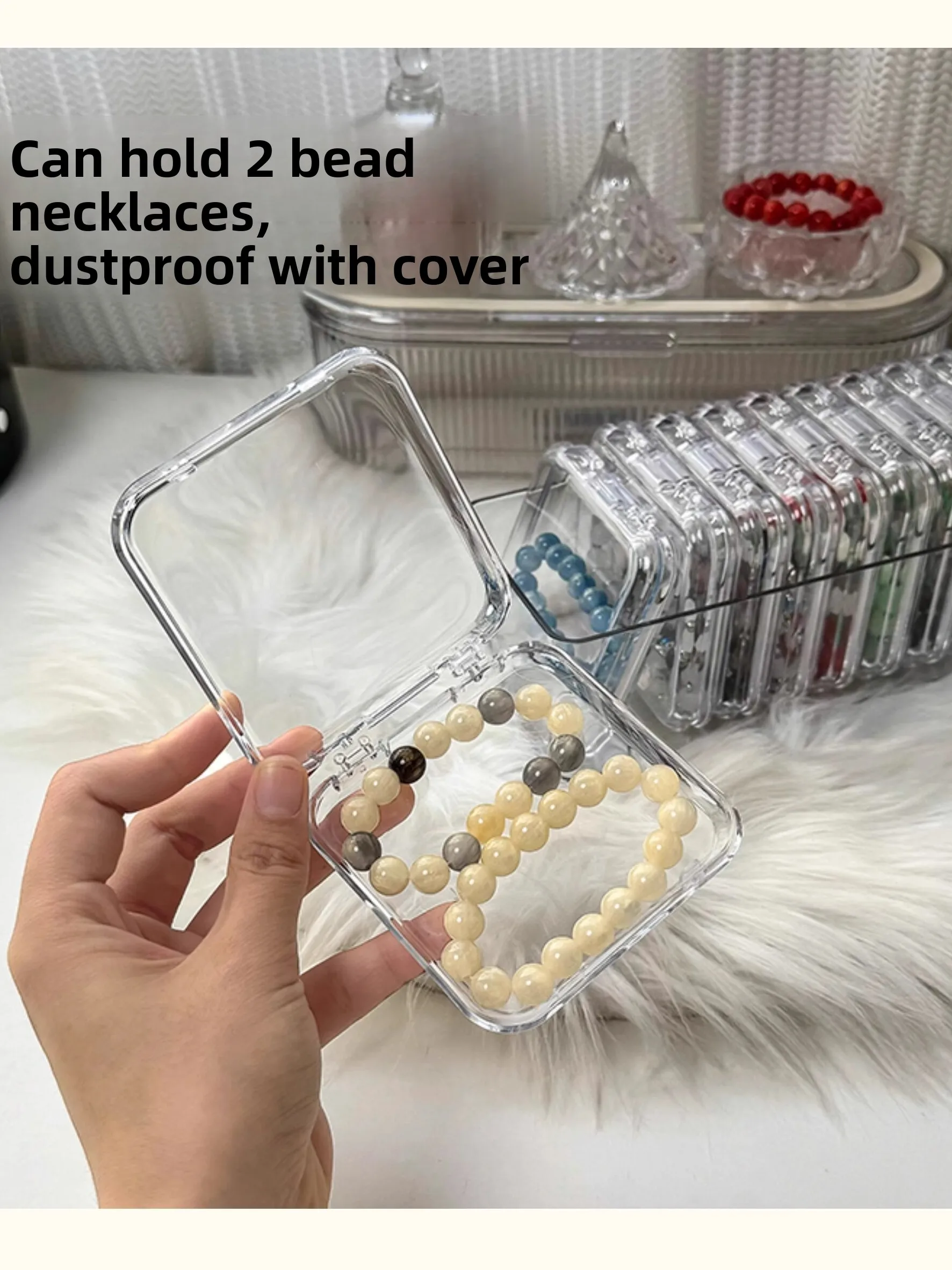 Boîte de rangement de bijoux en cristal, boîte de rangement de boucles d'oreilles, organisateur de bureau Transparent, présentoir, support d'accessoires décoratifs pour la maison