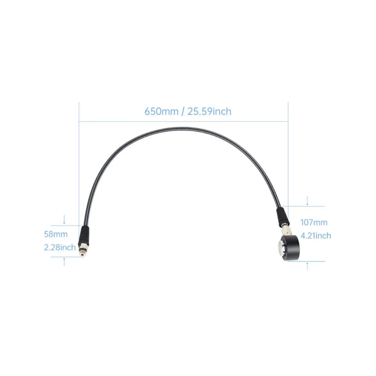 Braided SPG Hose with Gauge 300bar Rated Underwater Cylinder Pressure Gauge