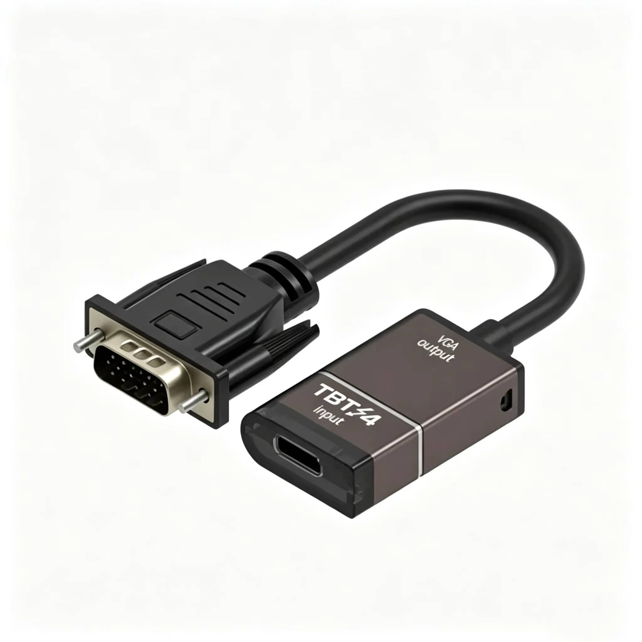 Uni-Directional Type-C Female Input to VGA Male Output Adapter, 1080P FHD Video Converter for Thunderbolt 3 Thunderbolt 4 Laptop