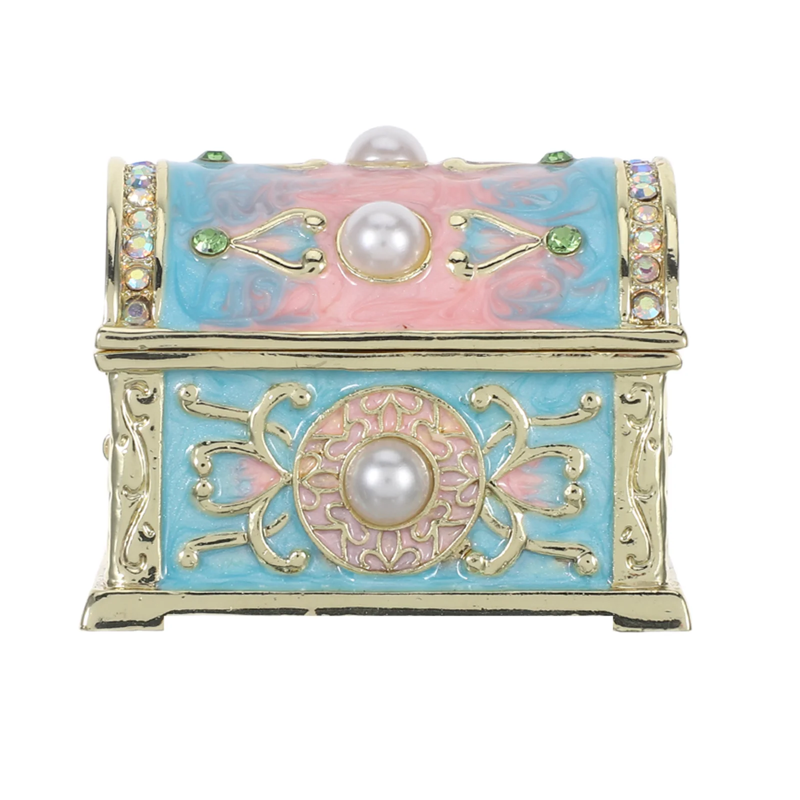 

Mini Enamel Decorative Jewelry Box Vintage Trinket Container Women Girls Treasure Chest Storage Organizer Enamel Trinket Box