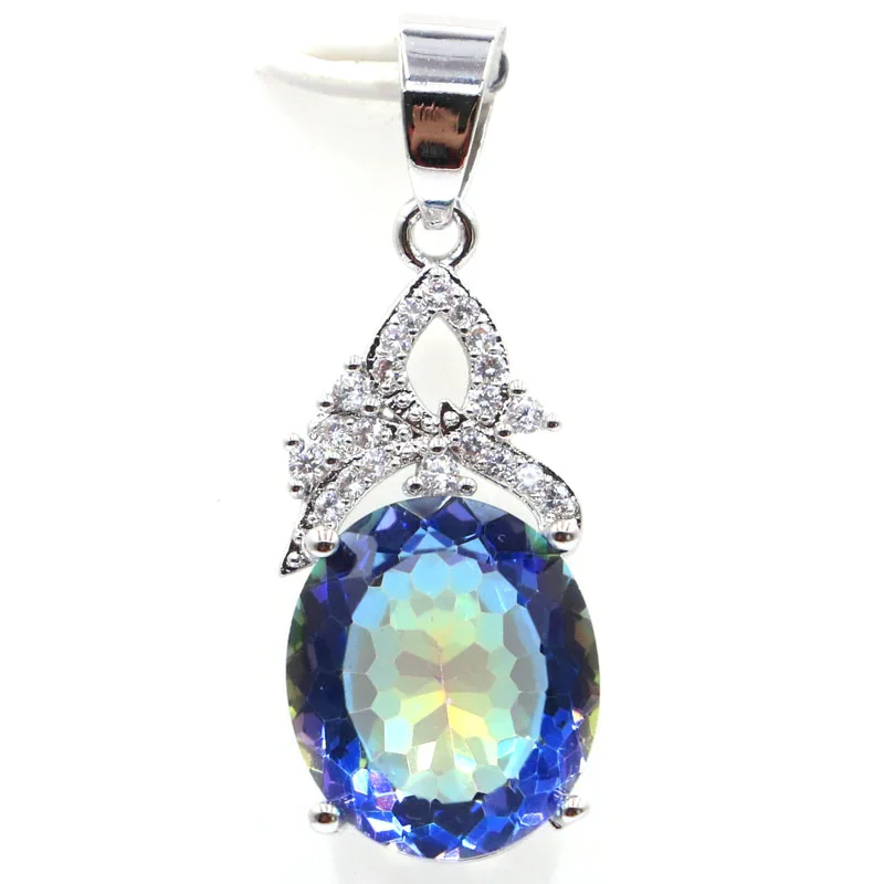 

4g Customized 925 SOLID STERLING SILVER PENDANT Charming Mystic Topaz Violet Topaz Kunzite Golden Citrine Green Peridot CZ Gift