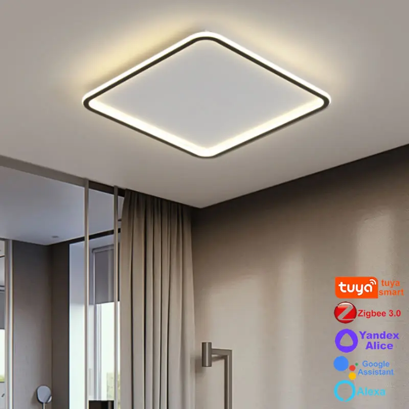 Ultra Thin Zigbee Led Ceiling Lamps 97Ra Modern Smart Lighting Tuya Smart Home Assistant Zigbee2mqtt Alice Alexa Voice Control