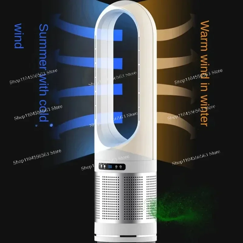 Ventilador sem lâmina de função dupla: ventilador silencioso de aquecimento e resfriamento, aquecedor vertical e refrigerador para casa, com eficiência energética