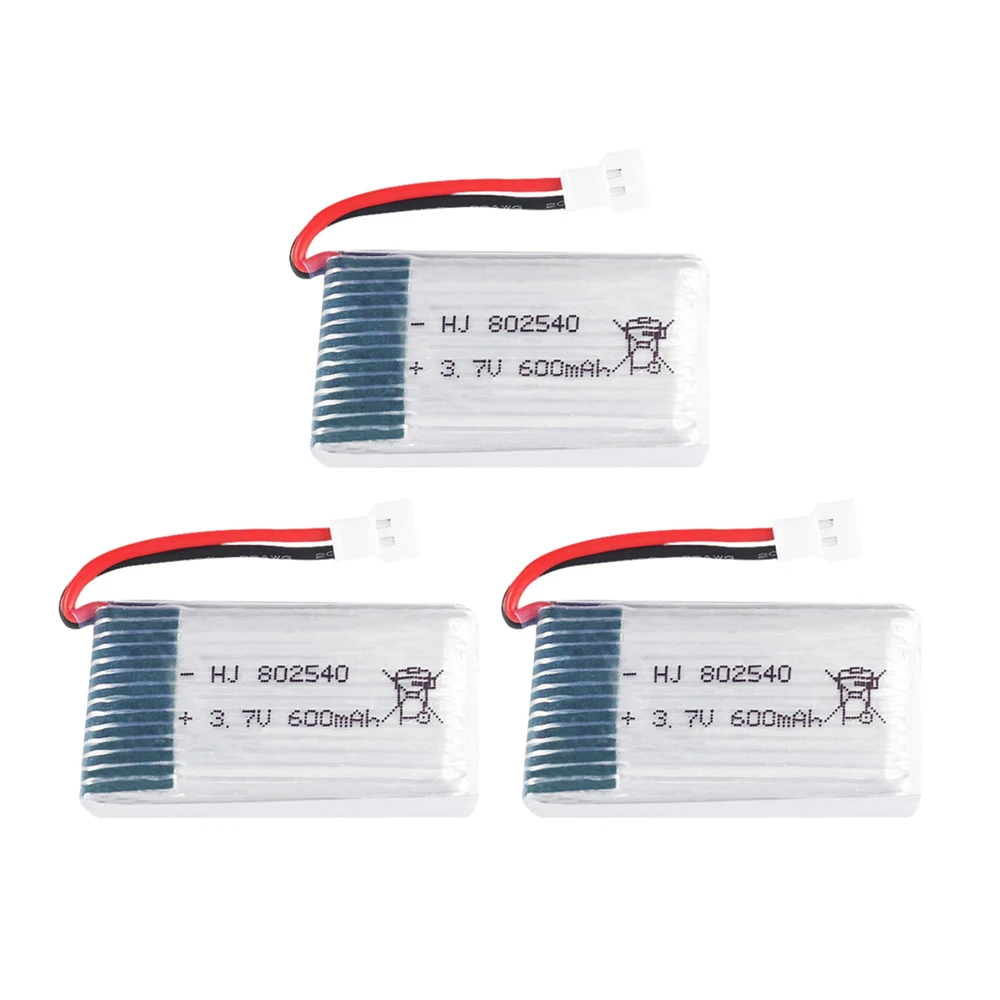 Batteria e caricabatterie Lipo 3.7 V 600mAh 802540 per batteria SYMA X5C X5C-1 X5 X5SC X5SW M68 K60 HQ-905 CX30 RC Quadcopter 3.7 V