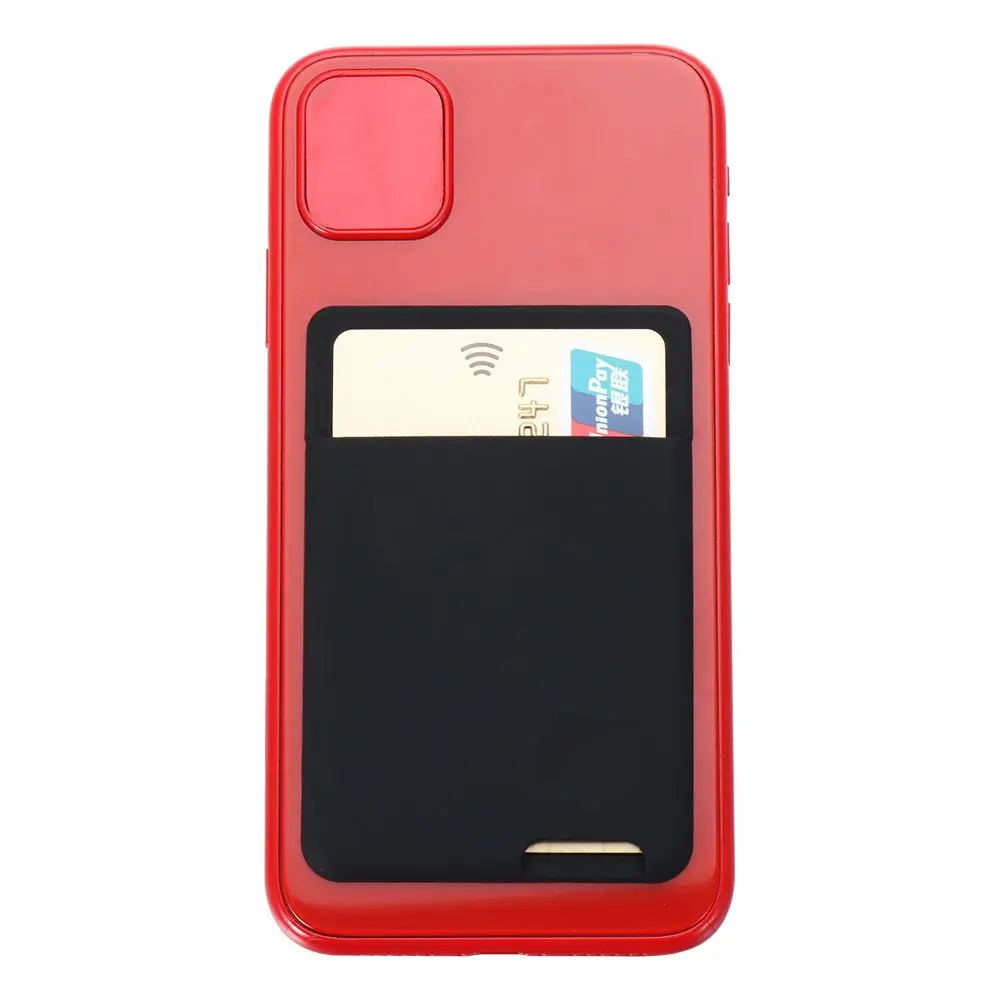 Elastic Self-Adhesive Stick On Phone Wallet Case Cellphone Pocket Sticker Card Sleeves ID Credit Card Holder