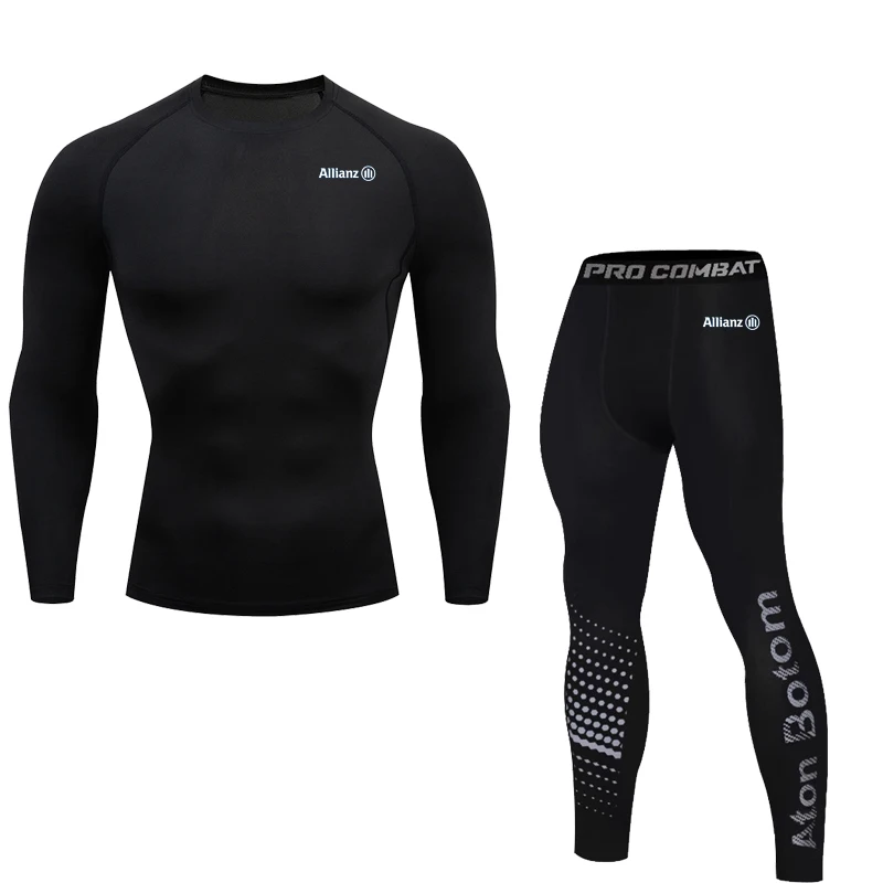 

Allianz 2-piece Men's Compression Sports Outfit - Elastic Training Yoga Set - Fitness Running Combo - Comfortable and Breathable