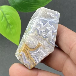 Natural Mineral Mexican Agate Irregular Geometric Polyhedron Hand Polished And Cured Home Decoration