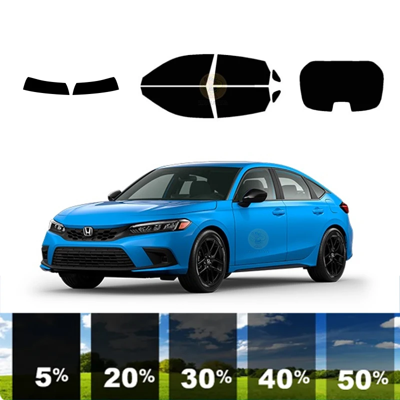 

precut Removable Window Tint Film For Car 100% UVR 5%-70%VLT Heat Insulation Carbon ﻿For HONDA CIVIC 4 DR HATCH 2022-2023