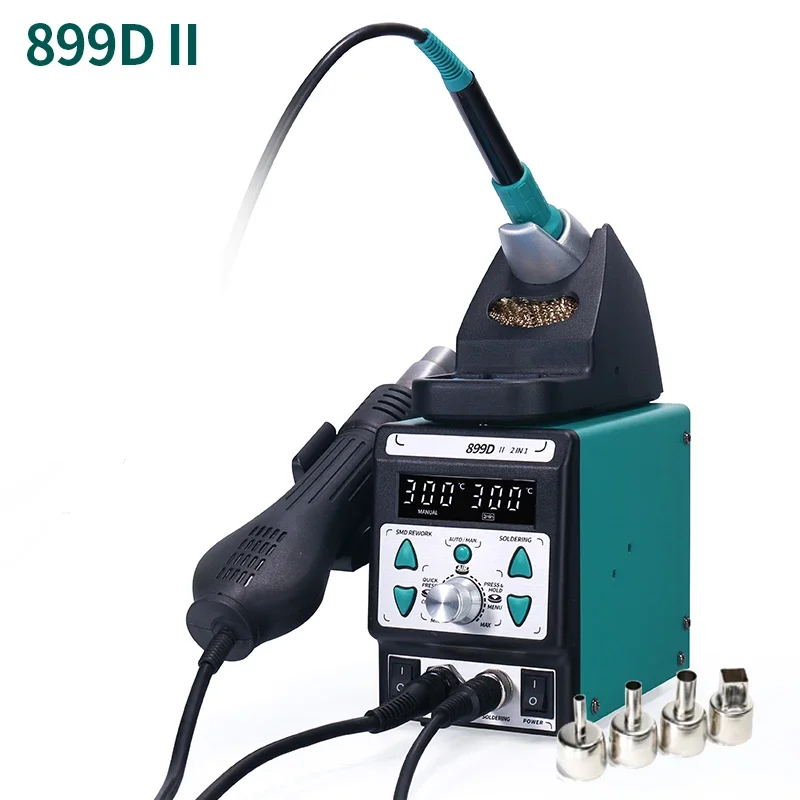 Estação de soldagem com pistola de ar quente 8786d, dois em um, temperatura ajustável, ferro de solda elétrico, display digital, reparo, pistola de ar