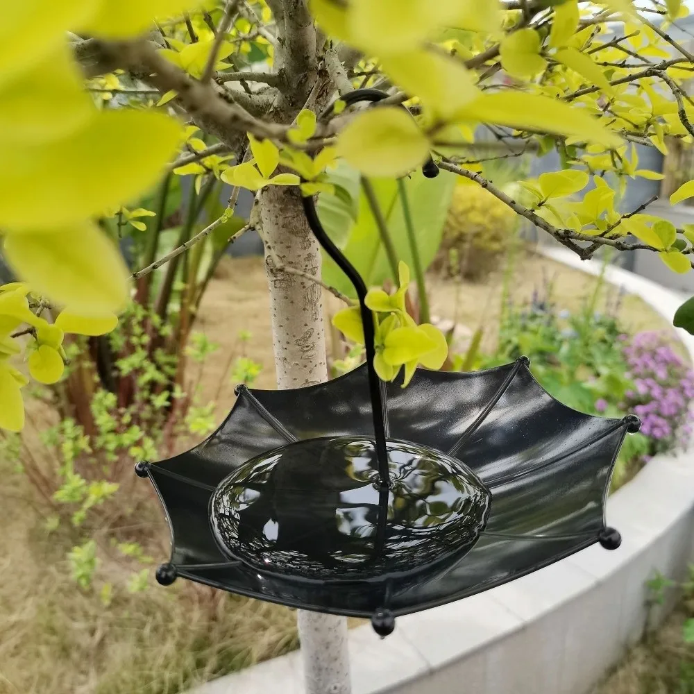 

Umbrella Design Bird Feeding Tray Yard Decorations Weatherproof Hanging Bird Feeder Garden Ornaments Round Bird Bath Feeder