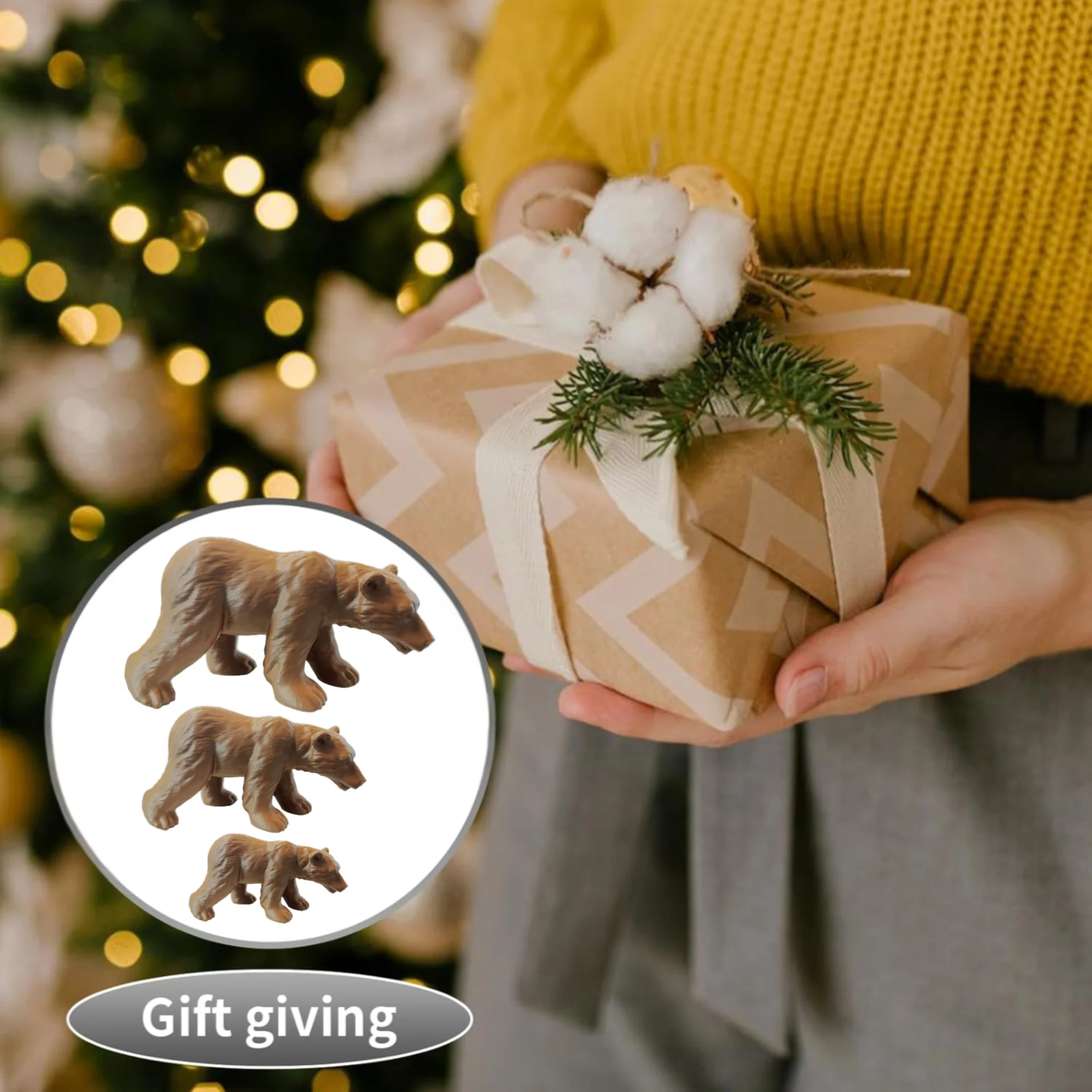 تمثال الدب البلاستيكي ليس من السهل كسرها وهي هدية مثالية للمكاتب وغرف المعيشة والمكاتب