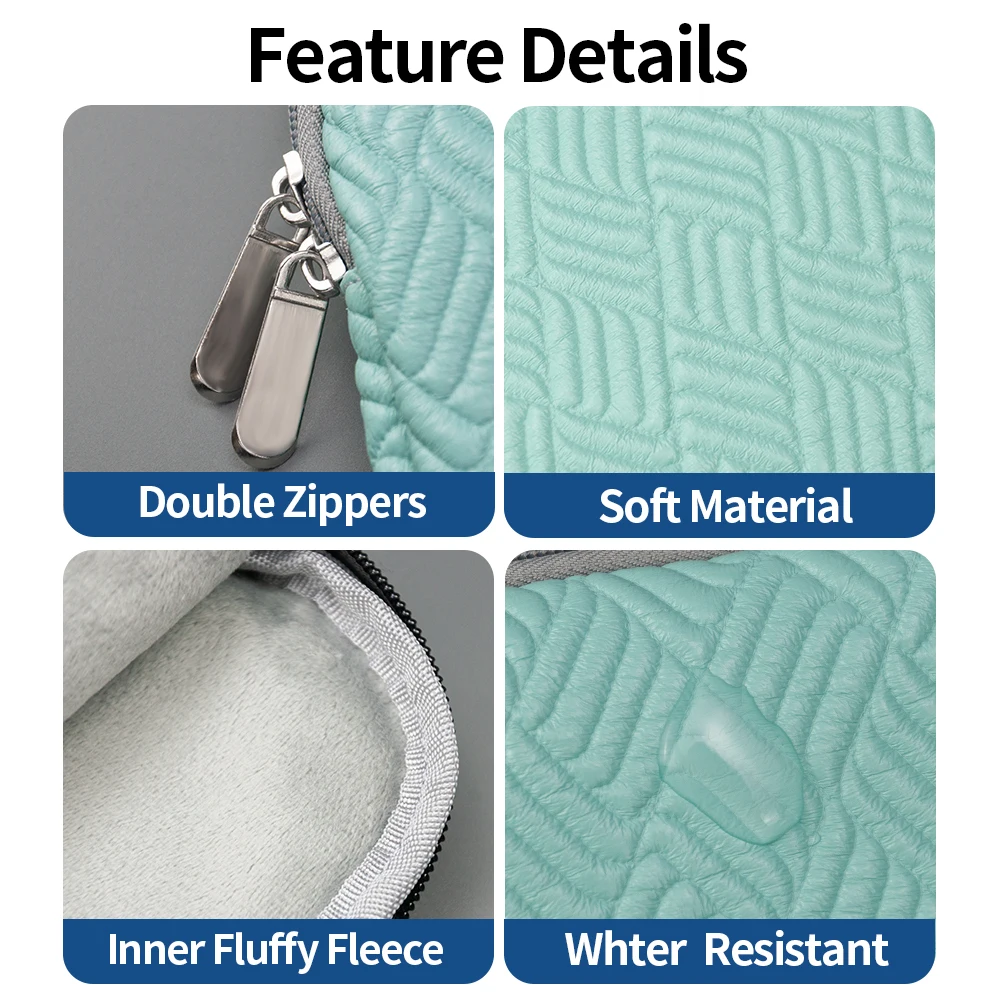 13/14/15/16 بوصة حقيبة لابتوب جلدية عصرية لغطاء الكمبيوتر المحمول لماك بوك اير برو اللوحي كيس مزموم دفتر الموضة لينة #3