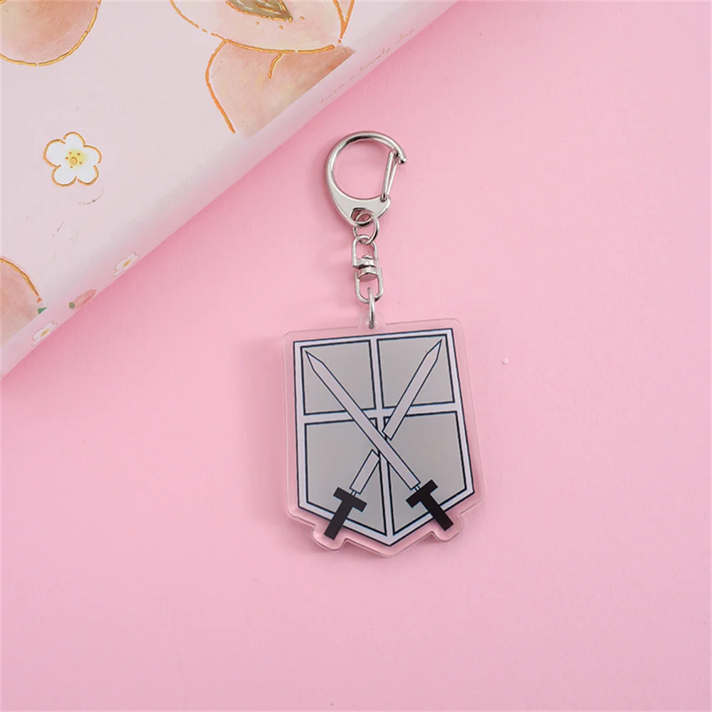 Charm Cartoon Anime Fans Gifts HD Figure Attack on Titan KeyChain  Double Sided Pendant Acrylic Bag Decor Accessories 6cm