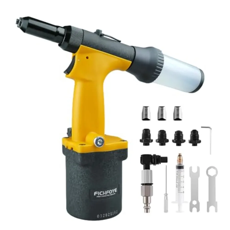 

Pneumatic Rivet Gun Kit, Air Riveter Tool with 3/32"-3/16",Switch-Type Interface, Self-Suction Design for Auto Repair and Metal