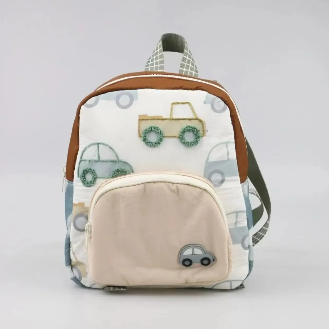 Personalized Kids' Backpack with Car Embroidery - Custom Name Toddler Diaper Bag, Walking Bag for Boys & Girls, Cute School Trav