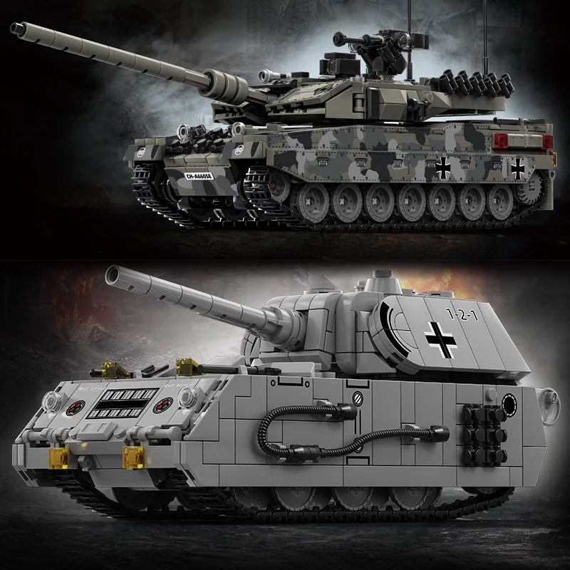 مجموعة بناء كتل عسكرية MOC Leopard 2A7 - دبابة معركة رئيسية للجيش مع جنود الحرب العالمية الثانية. هدية للأطفال (أولاد) #3