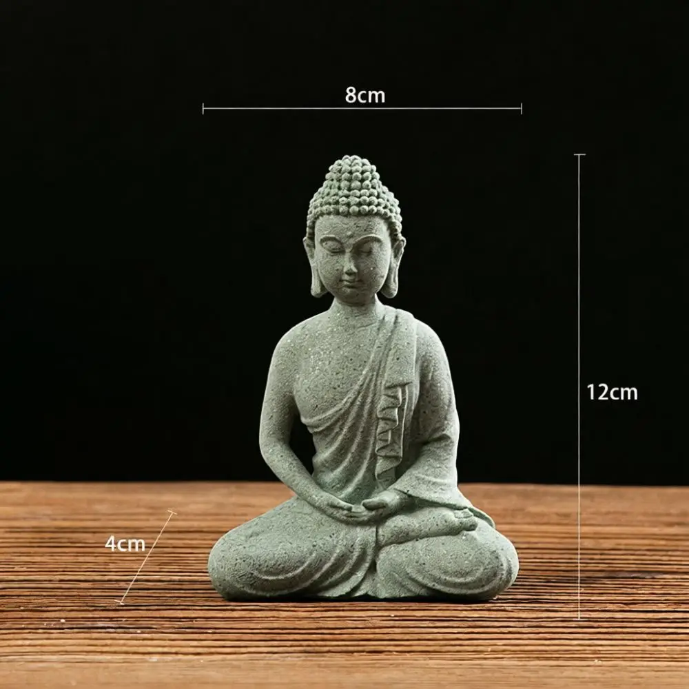 Zen Buddha Figurine Sandstone Ornament Home Decor For Tabletop Aquarium Landscape Office New Chinese Art Crafts