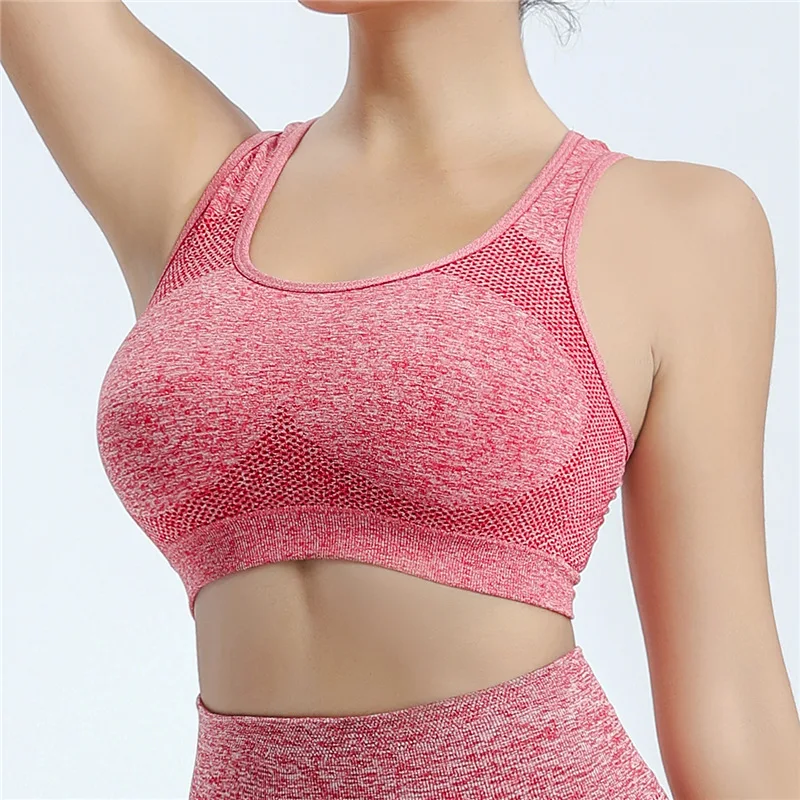 

Women Sports Bras Yoga Top Vest High Shockproof Quick-drying Yoga Gym Running Fitness Underwear Ladies Seamless Sportswear