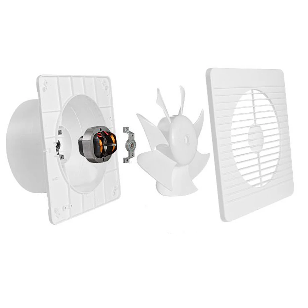 8 White Toilet Extractor Fan Quiet Operation Anti-mosquito Design Efficient Airflow Flexible Installation Long-lasting Materials