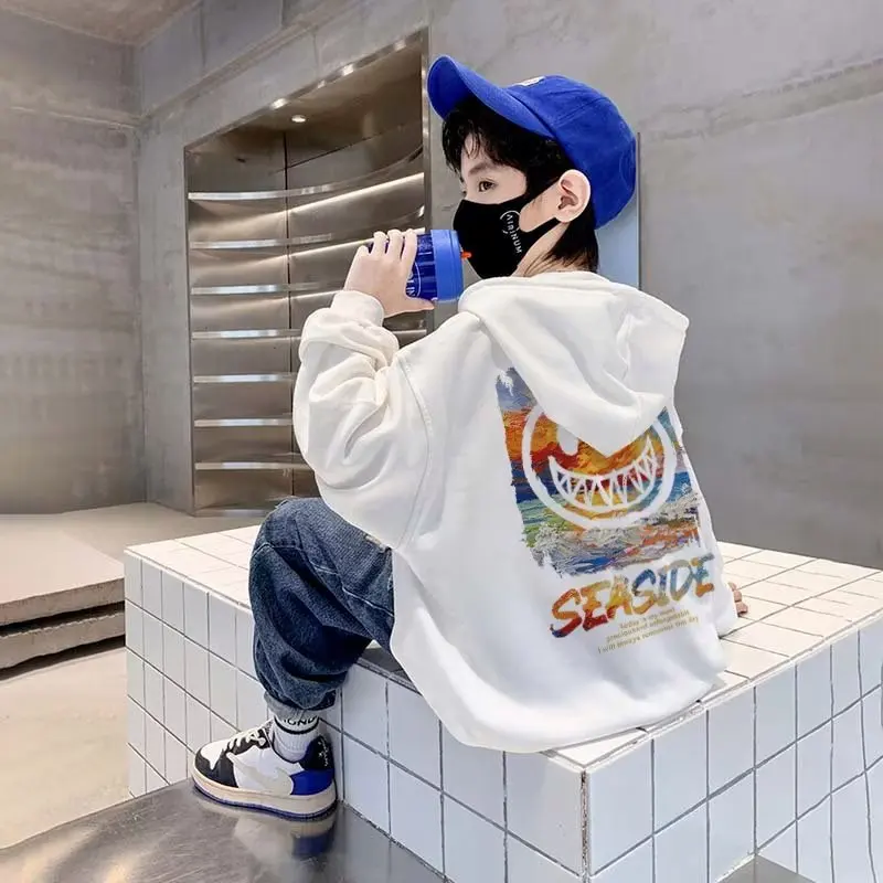 

Boys Girls Spring Autumn Hoodies Sweatshirts Fashion Cartoon Hoodies Kids Casual Versatile Kids Clothes Pullover Sweatshirs