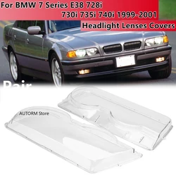 Pair Headlight Cover Headlamp Lens Cover Replace For B MW 7-Series E38 728i 730i 735i 740i 2000 2001 Headlamp Cover Lampshade