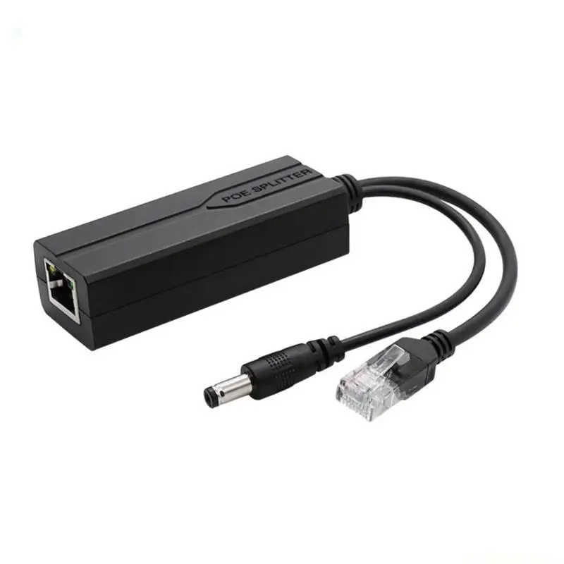 E56B High Efficiency 48V To 12V POE Splitter DC5.5x2.1mm Connectors 48V PoE to DC12V With Isolation Design For Various Device