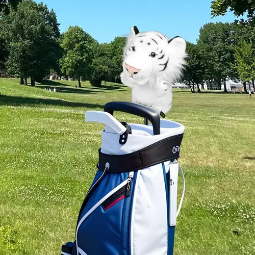 Imagen 2 del producto Fundas de cabeza de palo de Golf de tigre de peluche, bonita funda para cabeza de Animal para palos de Golf, 1/3/5 conductores, protege los palos de Golf de arañazos