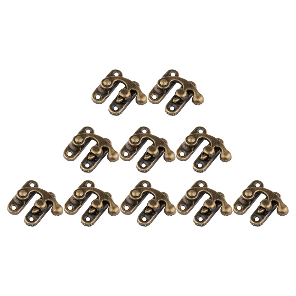 

25 Pcs Lock Box Buckle Latches Vintage Iron Right Hook Horn Metal Gold Durable Furniture Decoration Jewelry Gift Boxes