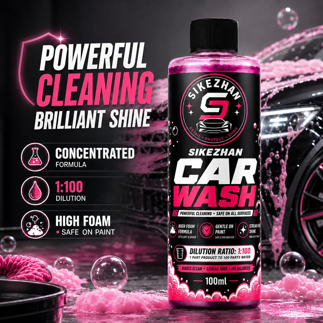 Foam Cannon Car Wash - 100ml 1:100 Skoncentrowane super spieniające się