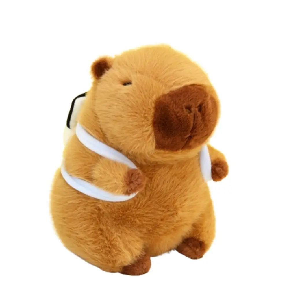 พร้อมกระเป๋าเป้สะพายหลัง Capybara Plush ของเล่นจําลองตุ๊กตาผ้า Capibara อะนิเมะ Fluffty ของเล่นฤดูร้อนการ์ตูน Capybara ตุ๊กตา Plush คริสต์มาส