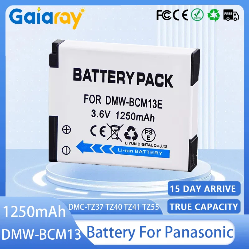 DMW-BCM13 DMW-BCM13E Аккумулятор для камеры 1250 мАч для Panasonic DMC-TZ37 TZ40 TZ41 TZ55 TZ56 TZ57 TZ58 TZ60 TZ70 LZ40 DC-TS7