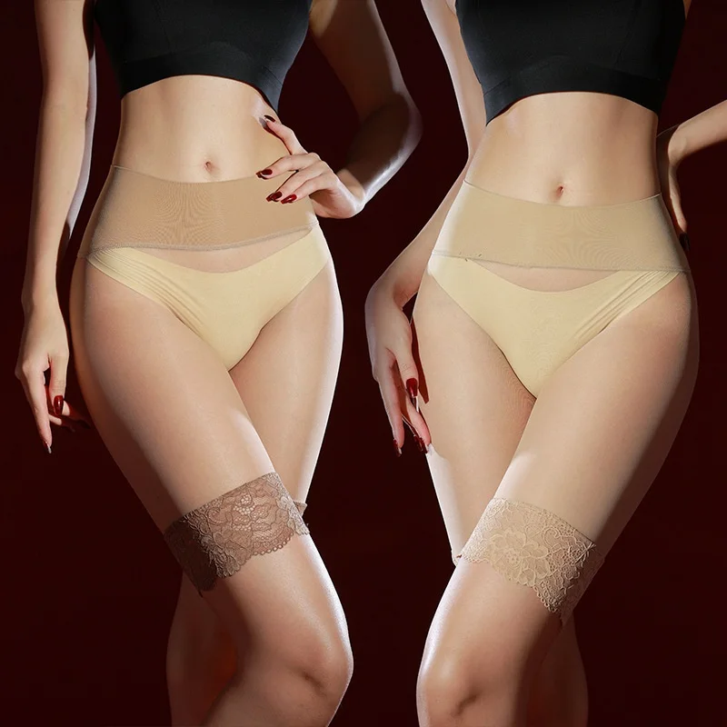 Sexy Seamless Silk Lace Safety Short Pants for Women Super Thin Facial Mask Delicate Feeling Invisible Transparent Underpants
