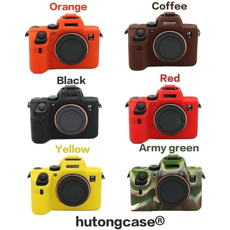 Camera Bag For Sony A7III A7 Mark 3 A7RM3 A7R3 A7RIII Soft silicone armor camera body case + 1PCS Free Tempered Film