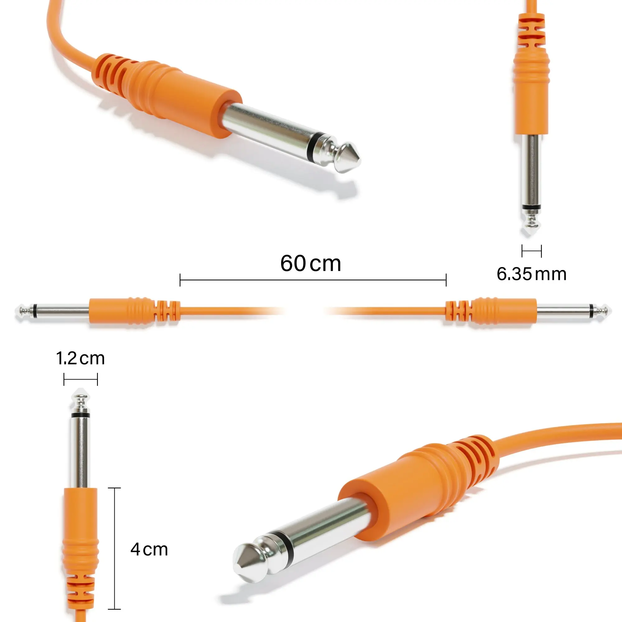 ExcelValley - 6B-Pack - Mono Instrument Guitar Cable - Patch Lead TS 6.35mm 1/4