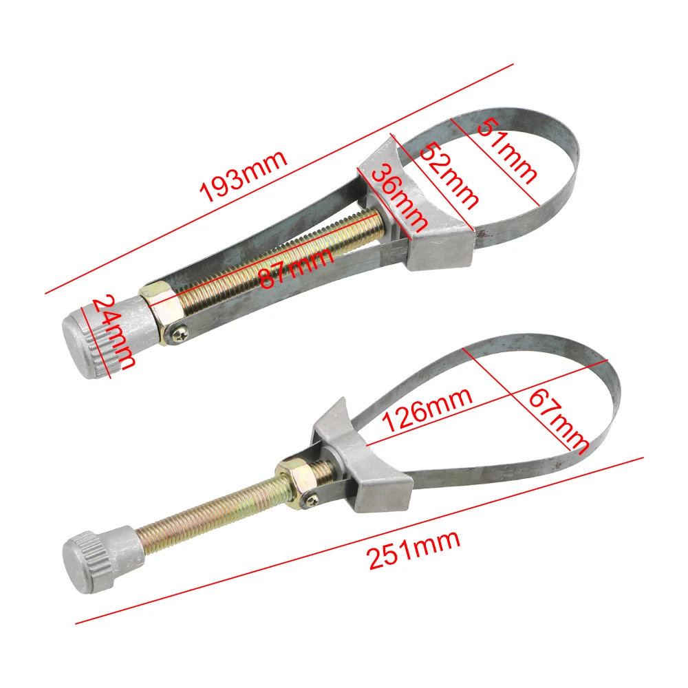 Steel Strap Wrench Hand Tools Car Oil Filter Removal Tool Adjustable 60mm to120mm Diameter