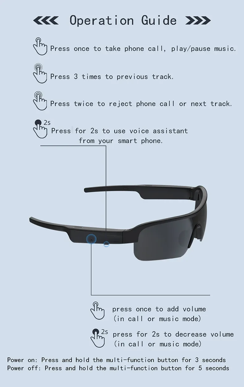 YYHC-2023 new smart Bluetooth call Sunglasses Bilateral stereo  earbuds audio call music polarized sunglasses Cycling smart men&