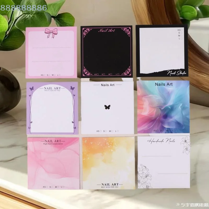 [B]20 Sheets Press On Nail Bottom Butterfly Cardboard Photo Prop Handmade False Nail Art Tips Display Show Card Manicure Tools