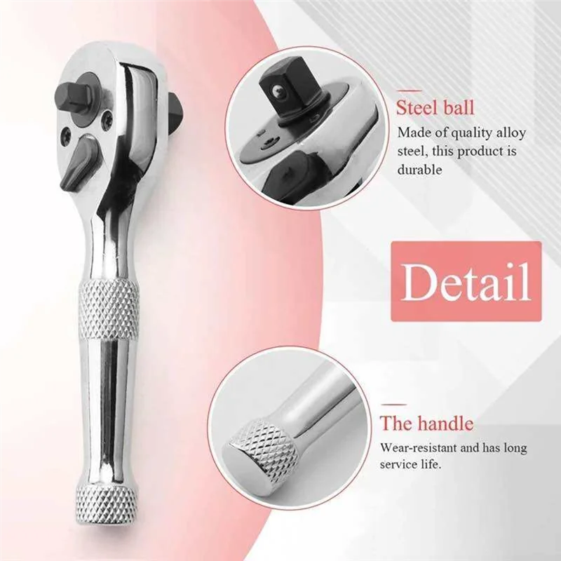 

TFTP-1/2"& 3/8"And 1/4"& 3/8" Ratchet Wrench Tool Double End Spanner Tools 72 Teeth Ratchet Socket Wrench