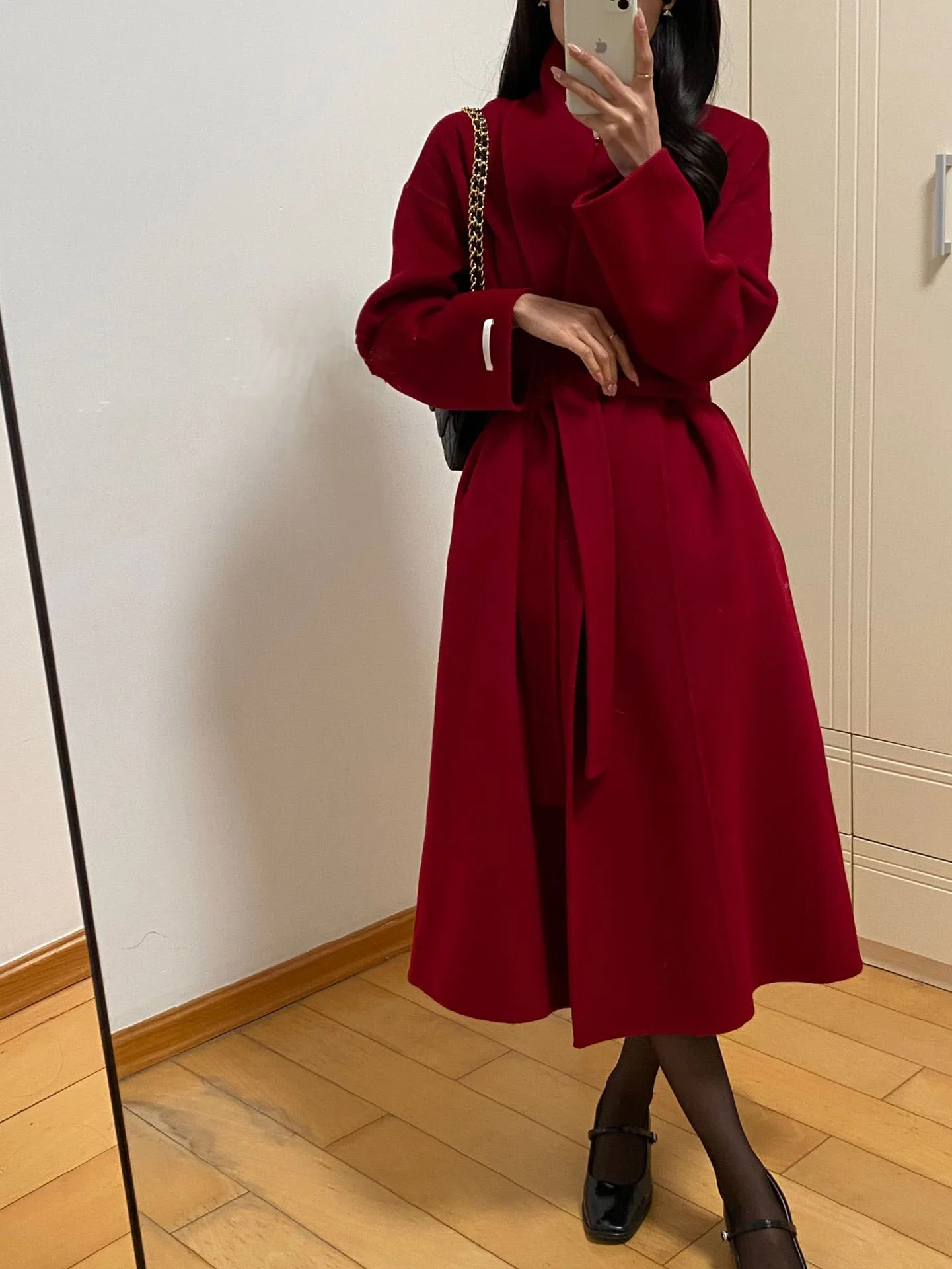 Cappotto lungo allentato casual da donna autunno e inverno tinta unita