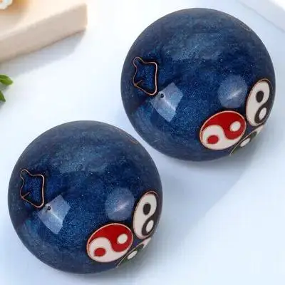

2Pcs Hand Exercise Ball Low Temperature Enamel Crafted Fitness Handball for Muscle Relaxation Chinese Balls for Hand Therapy