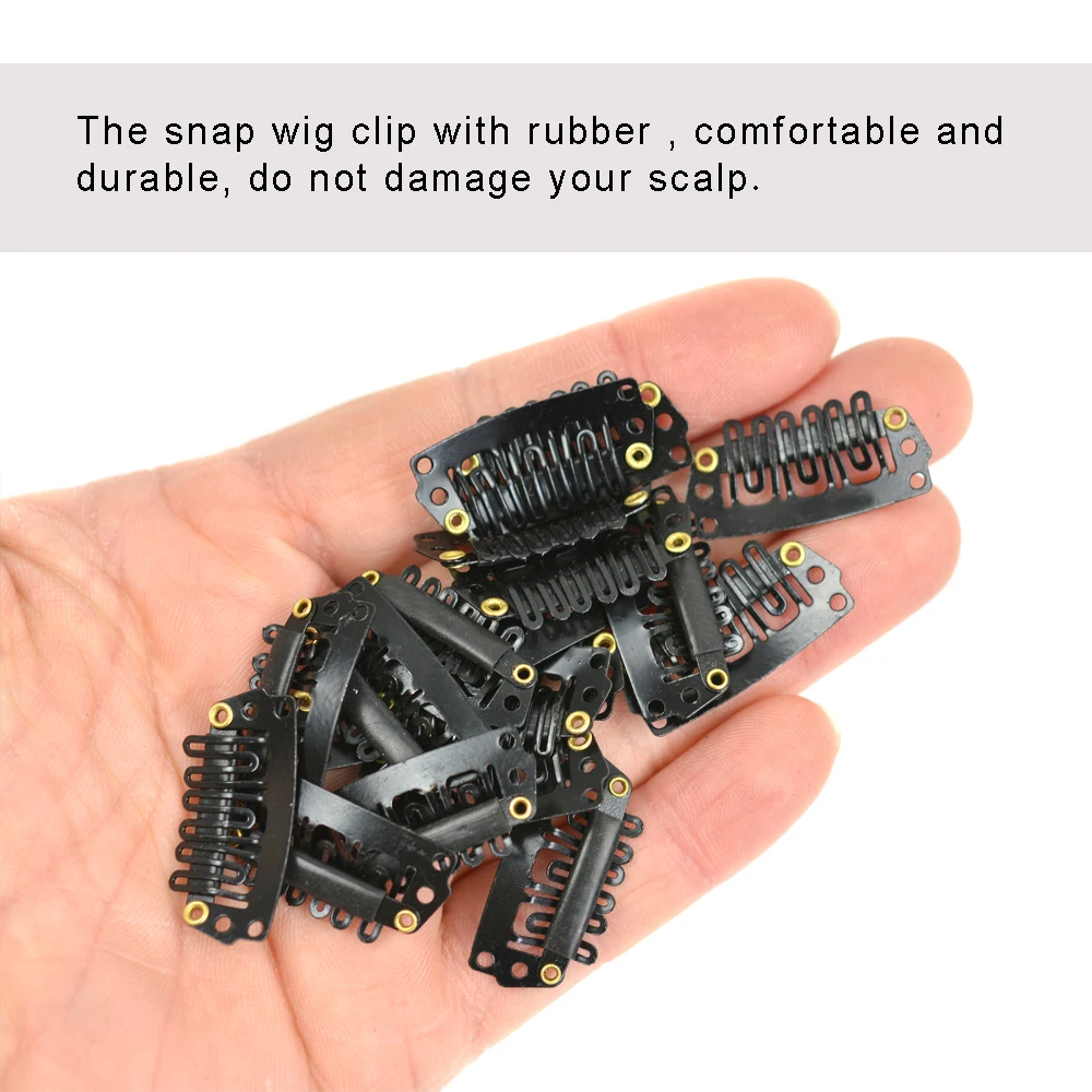 500pcs 28mm U Tip Snap Hair Metal Clips With Silicone Back For Clip In Hair Extensions,salon tools,clips