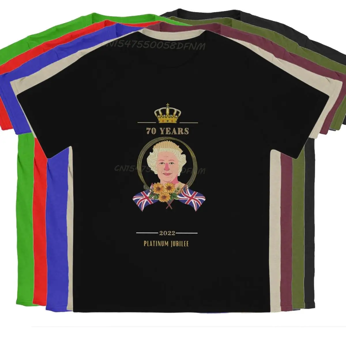 

THE QUEEN'S JUBILEE 70 Male's T Shirt The Queen's Corgi Summer Tops Tops Cotton T-shirts Harajuku High Quality Christmas Gifts